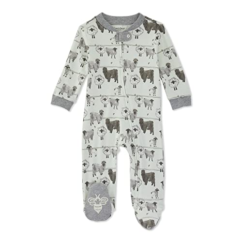Image of Burt's Bees Baby Girls Pajamas, Zip Front Non-slip Footed Pjs, 100% Organic Cotton and Toddler Sleepers