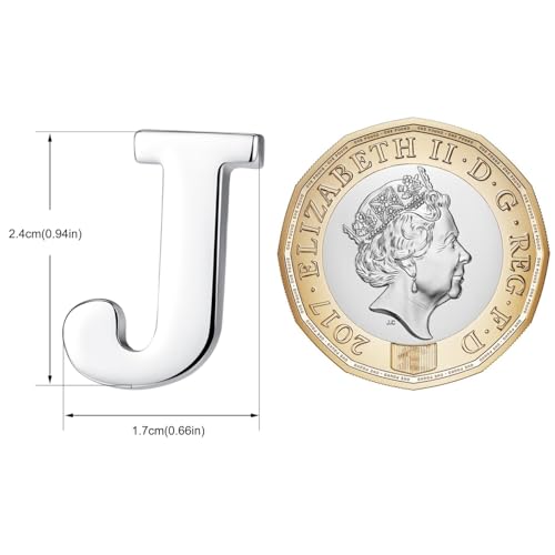 Image of HONEY BEAR Initial Alphabet Letter Lapel Pins Collar Badge Brooches for Mens /Womens Shirt Dress Decoration Silver