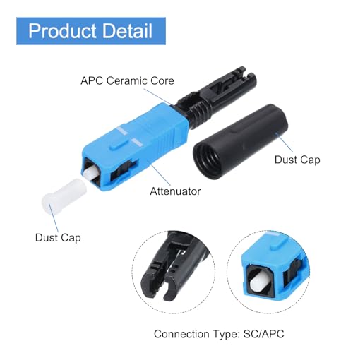 Conector rápido SC UPC de fibra óptica recto para redes de cableado CATV, pack de 10 unidades 4