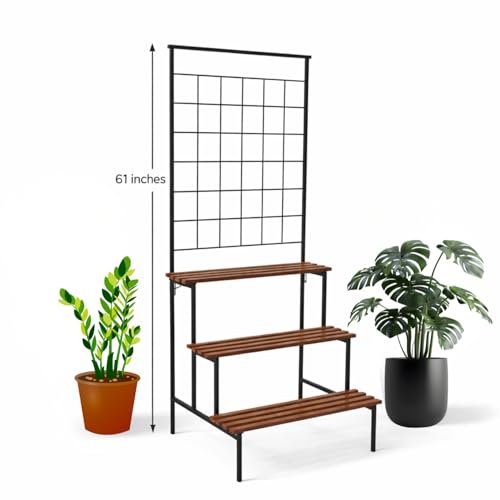 Image of Giore 4-Tier Plant Stand with Premium Finish, Large Indoor & Outdoor for Living Room, Balcony & Patio, Flower Pot Display Shelf, Home Dcor, Plant stand For Balcony
