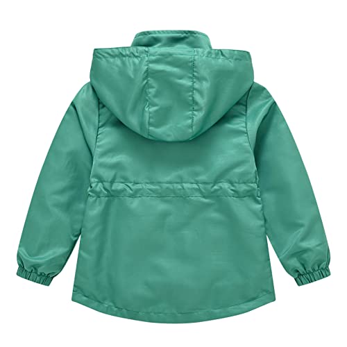 Rain Jacket for Girls Hooded Windbreaker Waterproof Toddler Zip raincoat Fall Winter Lightweight Outerwear Coat2