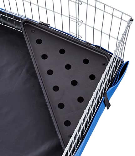Amazon Basics - Comfortable Indoor-Outdoor Small Pet Guinea Pig Habitat Cage with Canvas Bottom, Blue, 46.65" L x 13.78" W x 23.62" H - Image 3