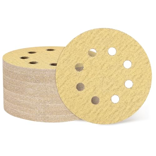 Papier abrasif 125 mm grain 80 à 8 trous pour ponçage orbital du bois et du métal