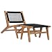 Produktbild vidaXL Teak Massiv Sonnenliege mit Fußablage Gartenliege Relaxliege Liegestuhl Gartenmöbel Holzliege Liege Gartenstuhl Deckchair Seil