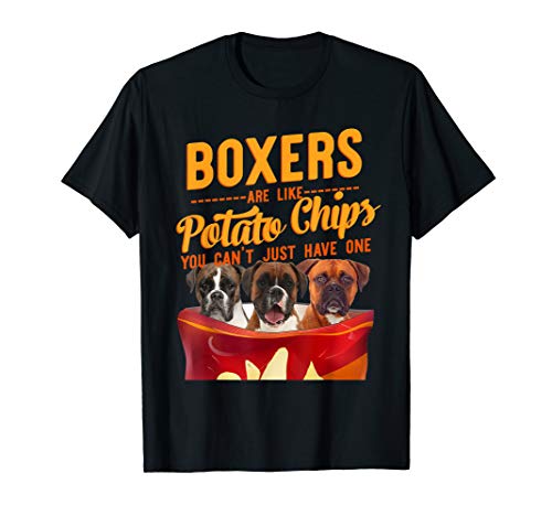 Boxers And Potatoes Chips Funny Dog Mama Papa T-Shirt