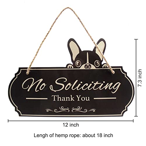 No Soliciting Sign For House - Funny Rustic No Soliciting Outdoor Yard Signs For Door Yard Decoration Gifts For Dog Owner, For Home House And Business | Made With Organic Board 12"X7.3" #TOP4