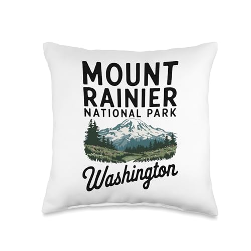 Explore Scenic Mount Rainier Washington National Park Throw Pillow