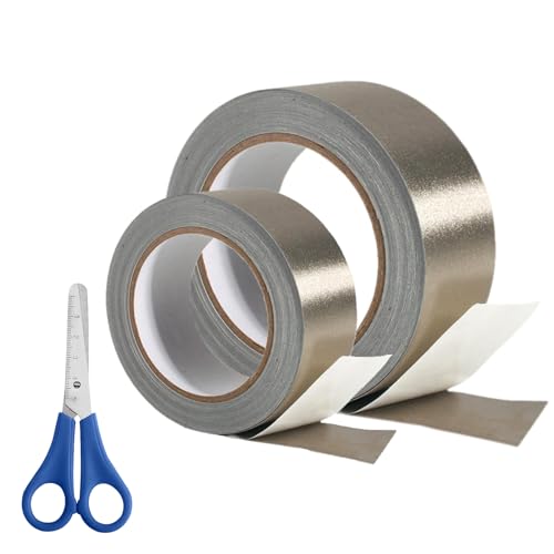 ZTTXL Faraday Tape Double Conductive Cloth Tape, with Conductive Adhesive for, Grounding, EMI Shielding, Wire Harness, Cable Interference Blocking (1in x 59 Feet+2in x 59 Feet)