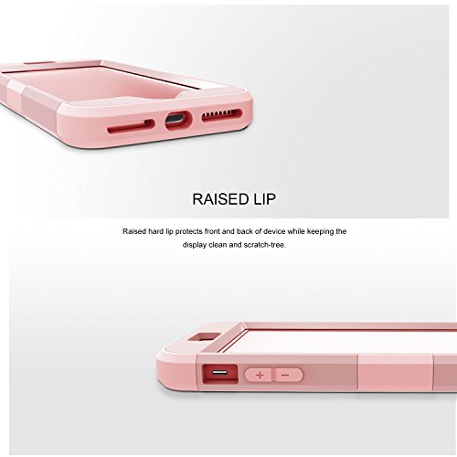 Lontect For Iphone 7 Plus Case Hybrid Heavy Duty Shockproof Full-Body Protective Case With Dual Layer [Hard Pc+ Soft Silicone] Impact Protection For Apple Iphone 7 Plus - Rose Gold #TOP2