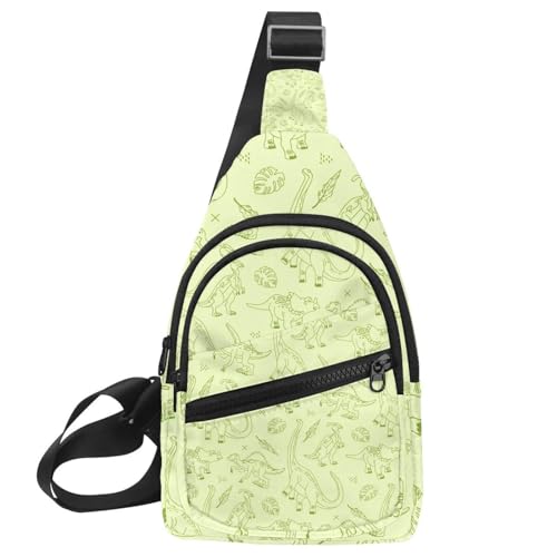 Sac à bandoulière décontracté motif dinosaure pour homme femme
