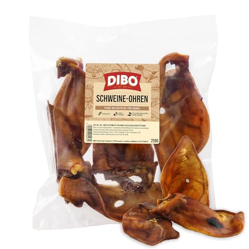 DIBO Schweineohren, 250g-Beutel, der kleine Naturkau-Snack oder Leckerli für Zwischendurch, Hundefutter, Qualitätskauartikel ohne Chemie – Ansicht 1