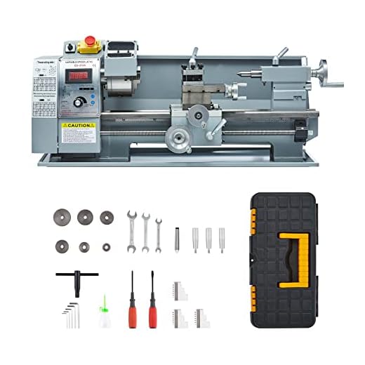 CO-Z 8"x16" Mini Lathe Machine with 3 Jaw Chuck and 2250rpm Max Variable Speed, 750W Benchtop Metal Lathe with LCD Display for Home Machinists Workshop DIY Metalworking Crafts