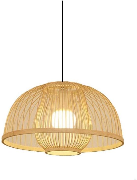 MARURY Rustic Rattan Basket Woven Hemp Rope Pendant Light, with Hand-Woven Bamboo Shade, Dining Light Fixture Farmhouse, for Tea House Hot Pot Restaurant Restaurant Lantern