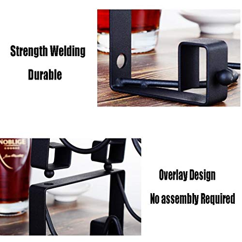 Soporte para botellas de vino de hierro apilable 6/9 botellas miniatura 4