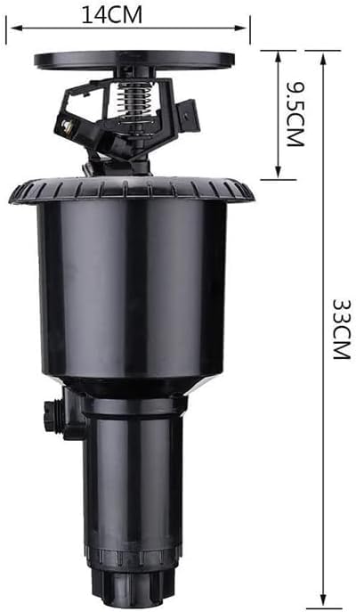 Suinga Pack 4 ASPERSOR AGRICOLA Impacto emergente MaxiPou 6-13 m 1/2". Circular y Ajustable, Negro