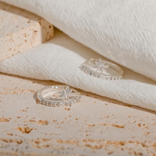 Dainty Star Huggie Hoop Earrings for Women - Hypoallergenic 14k Gold/Silver/Rose Gold Plated with Sparkling Cubic Zirconia - Trendy Everyday Fashion Jewelry Gift - Image 4