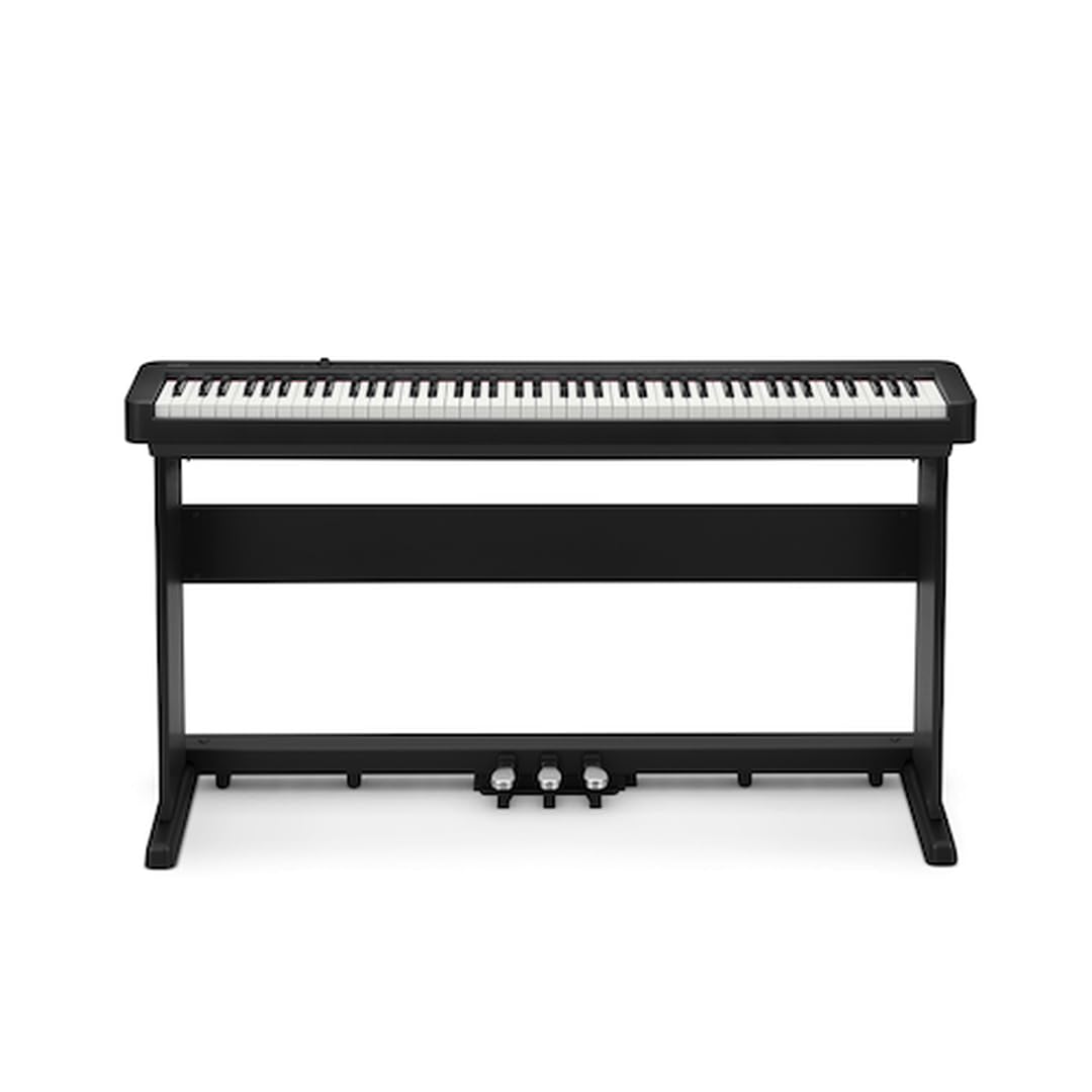 Casio CDP-S160BKSET Set pianoforte digitale nero con 88 tasti pesati, 10 suoni, supporto nero e pedale triplo