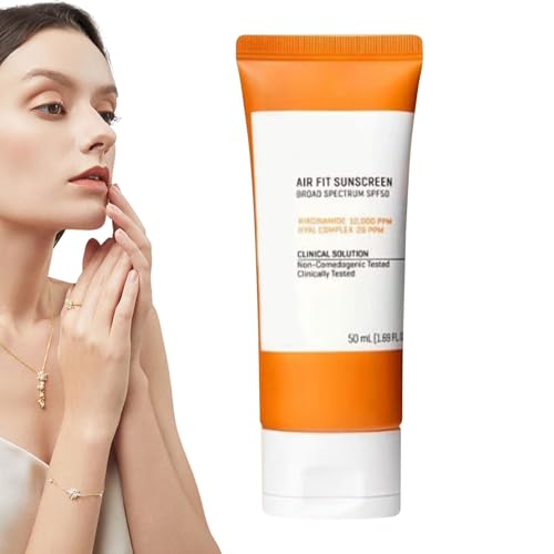 Crema Solar | Protector Solar SPF50,50 ml Crema Ligera Impermeable Portátil Cuidado Piel Mujeres Uso Diario Exterior Natación Pesca Correr Piscina