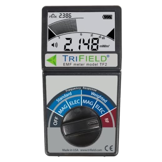 TRIFIELD Electric Field, Radio Frequency (RF) Field, Magnetic Field Strength Meter -EMF Meter Model TF2 - Detect 3 Types of Electromagnetic Radiation with 1 Device - Made in USA by AlphaLab, Inc.