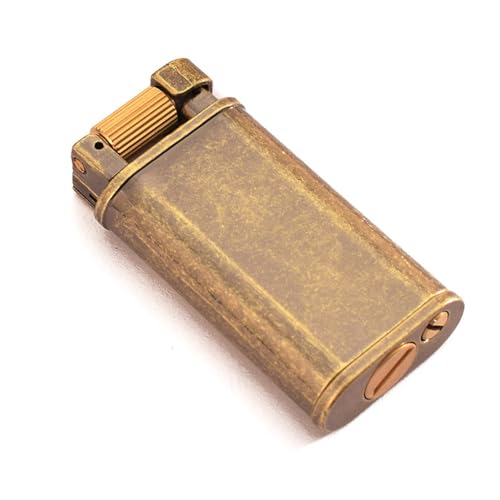 Encendedor de pedernal de queroseno vintage, encendedor de latón estilo antiguo, encendedor de velas (bronce)