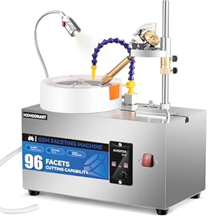 Mxmoonant Gem Faceting Machine, 0-2980rpm Adjustable Speed, 96 Divisions Index Wheel for Precise Manipulation, Equipped with a Splash Guard & LED Light, Ideal for Beginner Grinding of Gem, Jade