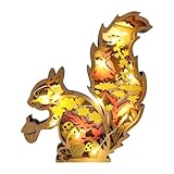 [Contenu du produit] : 1 décoration écureuil (avec lumière). Pour Dimensions : 15 cm x 16 cm x 2,5 cm