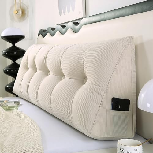 Almohada triangular para cabecero con funda extraíble para mayor apoyo y comodidad de la espalda