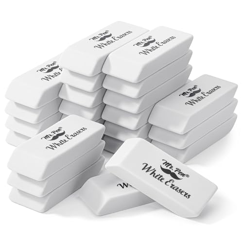 Image of Mr. Pen- White Pencil Eraser, 24 Pack | Large Latex Free Block Erasers Bulk for School, Office, Art Sketching, Homework, Exams, Clean Smudge-Free Correction
