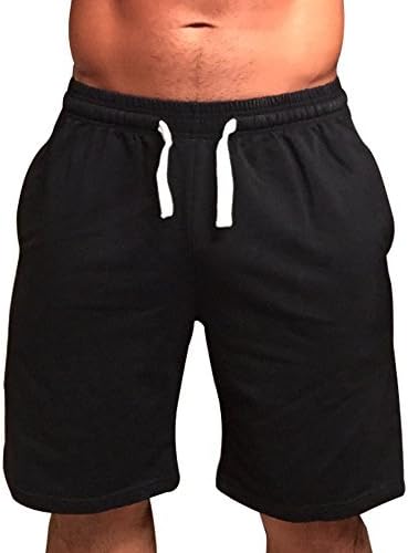 Muscle Alive Mens Casual Shorts Terry Cotton 7" Inseam Size M Black