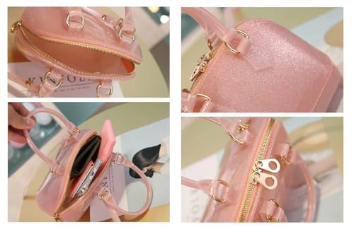 Image of Jelly Crossbody Purse Shoulder Bag, Candy Color Tote Satchel Top-Handle Handbags for Women