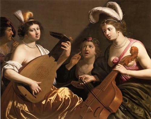 Peinture le Concert Jan Van Bijlert pour habiller un grand mur vide