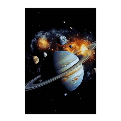 Poster Jupiter vintage autocollant decoration murale chambre coucher cosy