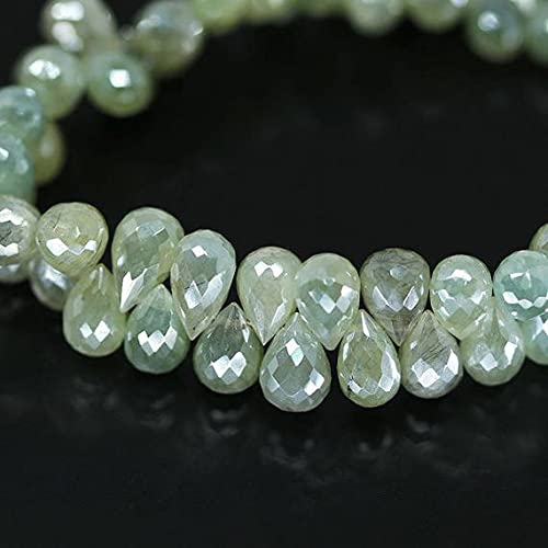 Perles prehnite poire LKBEADS pour remplacer vos breloques en plastique par des pierres