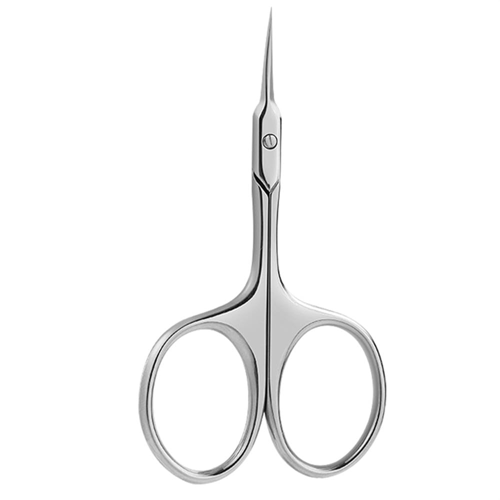 1 pz forbici per cuticole, manicure, unghie, in acciaio inox, lama curva, per sopracciglia, ciglia, pelle secca, multiuso, piccole forbici, argento