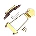 Alnicov Set of 6 String Archtop Jazz Guitar Rosewood Bridge Height Adjustable & Tailpiece Trapeze for Jazz Guitar Parts,Gold