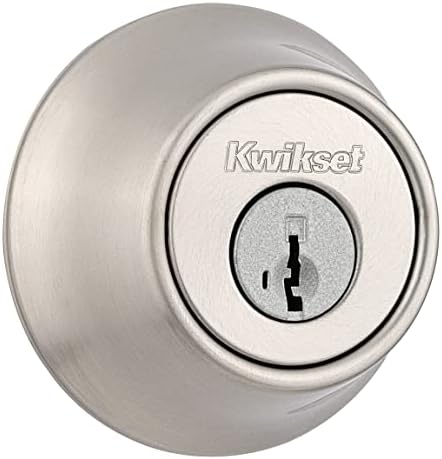 Kwikset 96600-728 600 Deadbolt One Side, Featuring Smartkey Re-Key Security, Satin Nickel