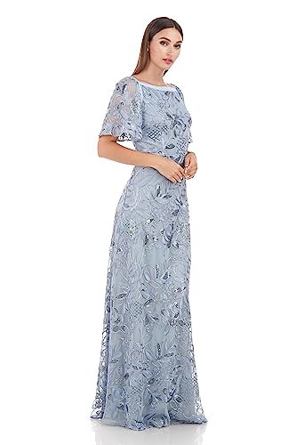 Image of JS Collections Women's Yvonne Flutter A-line Gown