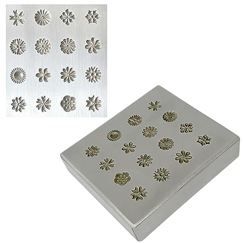Generic Mini Flowers Shot Plate 16 Designs Steel Shot Plates Jewellery Tool Impression