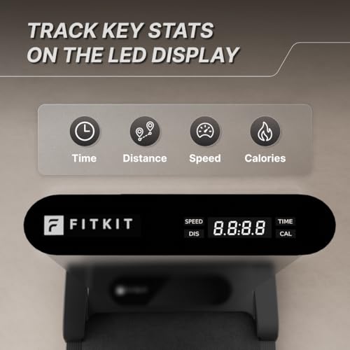 Image of Fitkit by Cult Walking Pad Neo (BLDC 3.5HP Peak Power) Compact Under Desk Motorised Treadmill | Max Weight: 120kg | LED Display & 2-Level Inclination | Home use with Remote Control (Black)