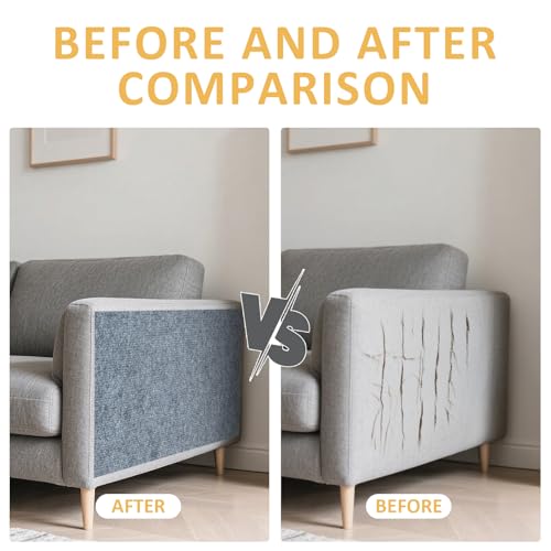 Grattoir Chaton Autocollant pour Protection Canapé et Escalier Gris Clair DIY - 7