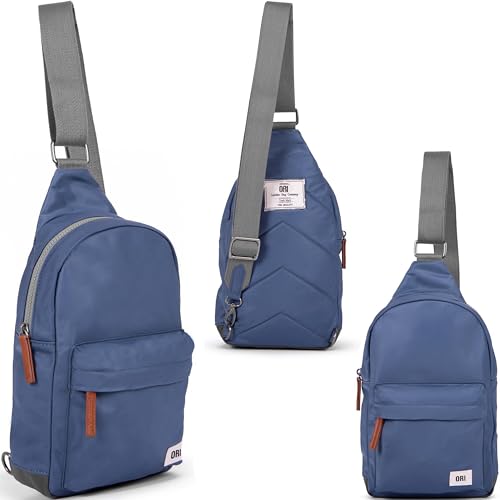 ORI LONDON Crossbody Bag - Large Nylon Travel Sling Bag for Women & Men with Chunky Zippers - The Willesden