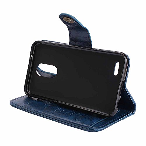 Capa K10 2017, Dfly-US Retro Slim Couro PU Estilo Página Integrado 5 compartimentos para cartões Clá