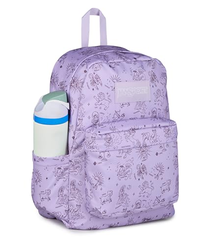 Image of JanSport SuperBreak Plus Backpack with Padded 15-inch Laptop Sleeve and Integrated Bottle Pocket - Spacious and Durable Daypack for Work and Travel, Horoscope Horizons Pastellilac /Mahognyhaze