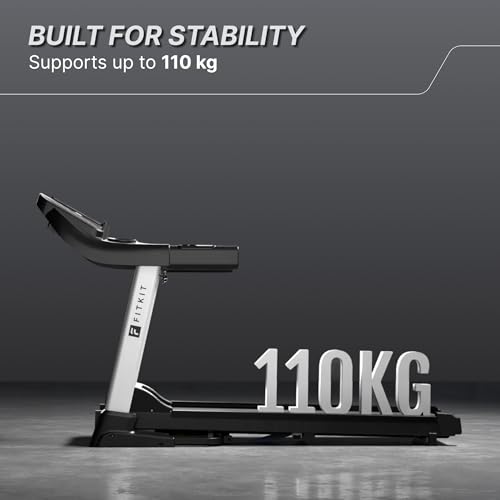 Image of Fitkit by Cult FT100 Smart Incline Motorised Treadmill | 4.5 HP BLDC Motor | 110kg Capacity | 15-Level Auto Incline & 12 km /hr Speed | Foldable & Easy-Move Wheels | Ideal for Home Use
