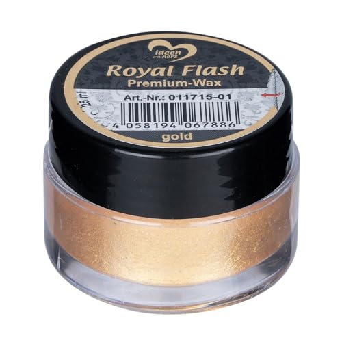 Ideen mit Herz Royal Flash Premium-Wax | 25 ml | Metallischer Micro-Glitzereffekt (gold)