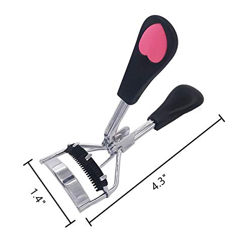 MERVK Curvador de Cílios de Aço Inoxidável com Pente Embutido, Sem Dor, Adequado para Qualquer Forma