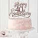 Sleyberoy red Glitter Happy 40th Anniversary Cake Toppers -Wedding Anniversary Party Decorations, 40th Wedding Anniversary, Company Anniversary Party, Birthday Party Decorations