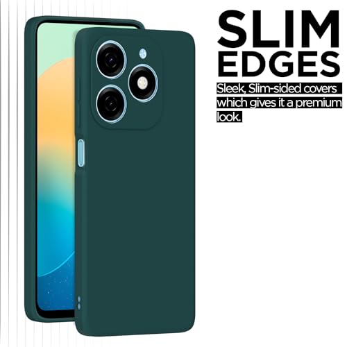 Image of Outlouders Back Cover for Tecno Spark GO 2024 | Camera Protection | Durable Soft Matte Silicone Bumper Case (Green)