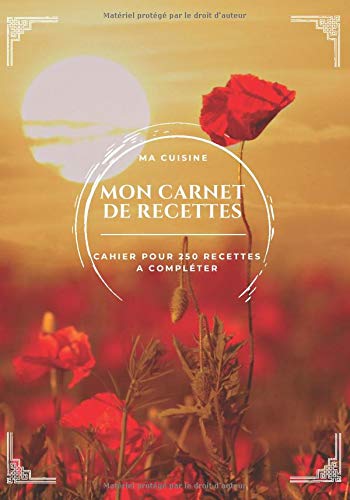 Télécharger MA CUISINE - MON CARNET DE RECETTES: CAHIER DE 250 RECETTES - 2 pages par recettes - 513 pages Livre PDF Gratuit