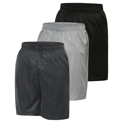 Ultra Performance Boy's Basketball Short's 3 Pack Mesh Athletic Shorts Youth Basketball Soccer & Gym Short for Active Boys